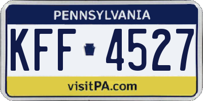 PA license plate KFF4527