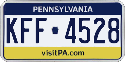 PA license plate KFF4528