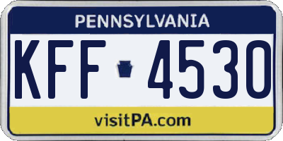 PA license plate KFF4530