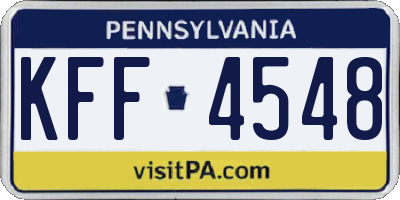 PA license plate KFF4548