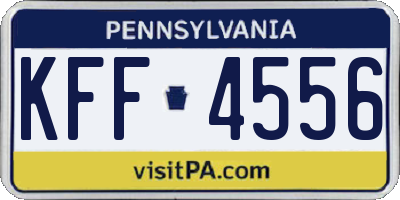 PA license plate KFF4556