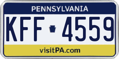 PA license plate KFF4559