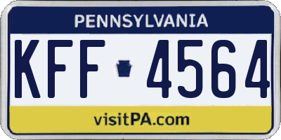 PA license plate KFF4564