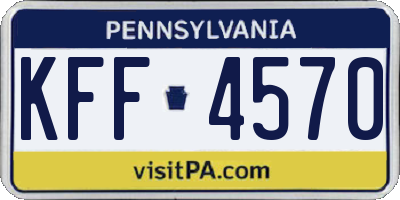 PA license plate KFF4570