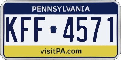 PA license plate KFF4571