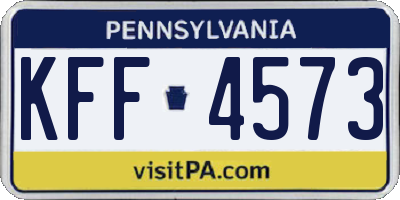 PA license plate KFF4573