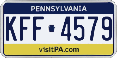 PA license plate KFF4579