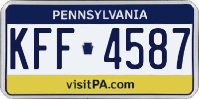PA license plate KFF4587