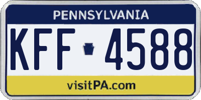 PA license plate KFF4588