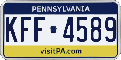 PA license plate KFF4589
