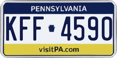 PA license plate KFF4590