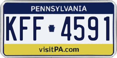 PA license plate KFF4591