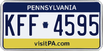 PA license plate KFF4595