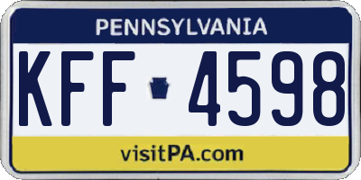PA license plate KFF4598