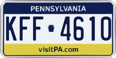 PA license plate KFF4610