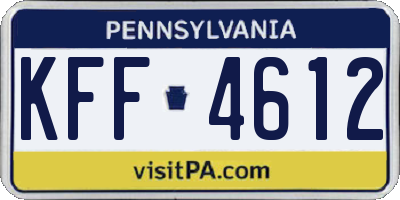 PA license plate KFF4612