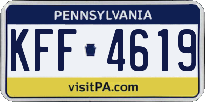 PA license plate KFF4619