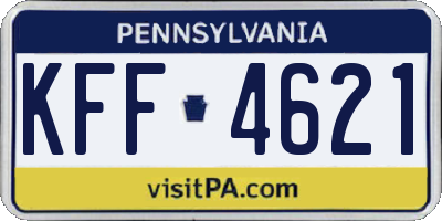 PA license plate KFF4621