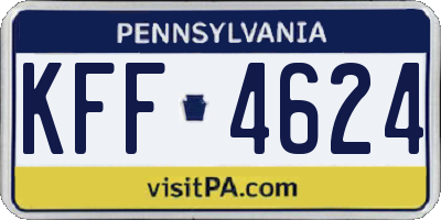PA license plate KFF4624