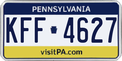 PA license plate KFF4627