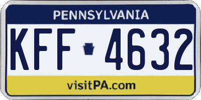 PA license plate KFF4632