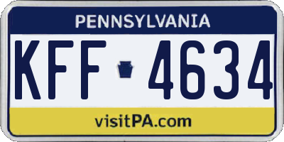PA license plate KFF4634