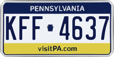 PA license plate KFF4637