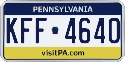 PA license plate KFF4640