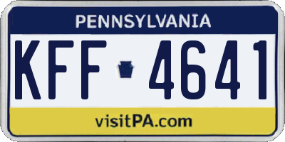 PA license plate KFF4641