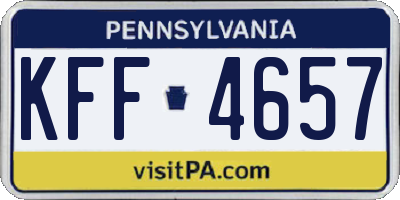 PA license plate KFF4657