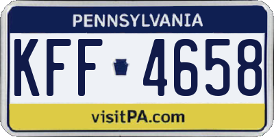 PA license plate KFF4658