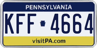 PA license plate KFF4664