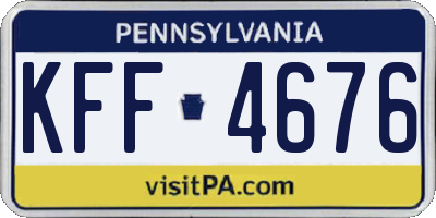 PA license plate KFF4676