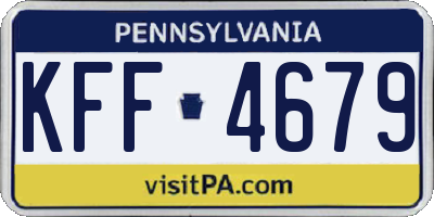 PA license plate KFF4679