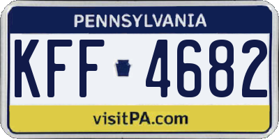 PA license plate KFF4682