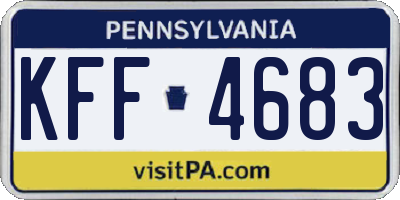 PA license plate KFF4683