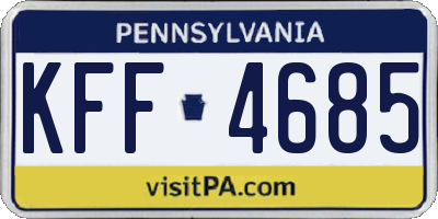 PA license plate KFF4685