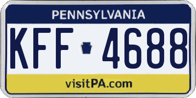 PA license plate KFF4688