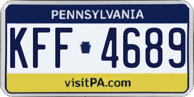 PA license plate KFF4689