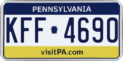PA license plate KFF4690