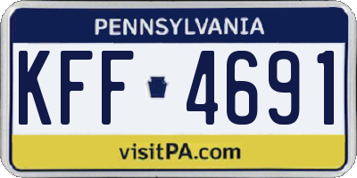 PA license plate KFF4691