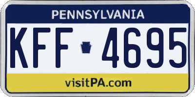 PA license plate KFF4695