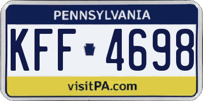PA license plate KFF4698
