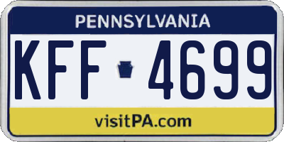 PA license plate KFF4699