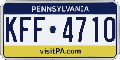 PA license plate KFF4710