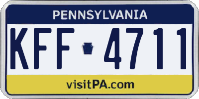 PA license plate KFF4711