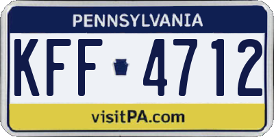 PA license plate KFF4712