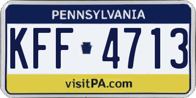 PA license plate KFF4713