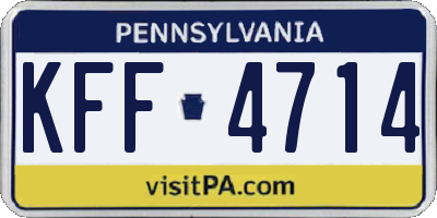 PA license plate KFF4714