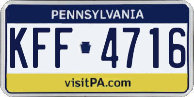 PA license plate KFF4716